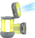 GREEN MORE Portable Camping Lantern with Cooling Fan - 18650 Battery Required (NOT Included), 6 Light Modes Camping Light Lightweight, for Power Outages Fishing Hurricane Emergency, Green