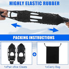 Spikeless Ice Cleats,Anti-Slip Snow Winter Traction Grips Crampoms for Slick Wet Surface Indoor Outdoor Use Ice Shoes Grippers Rubber Tread Overshoes