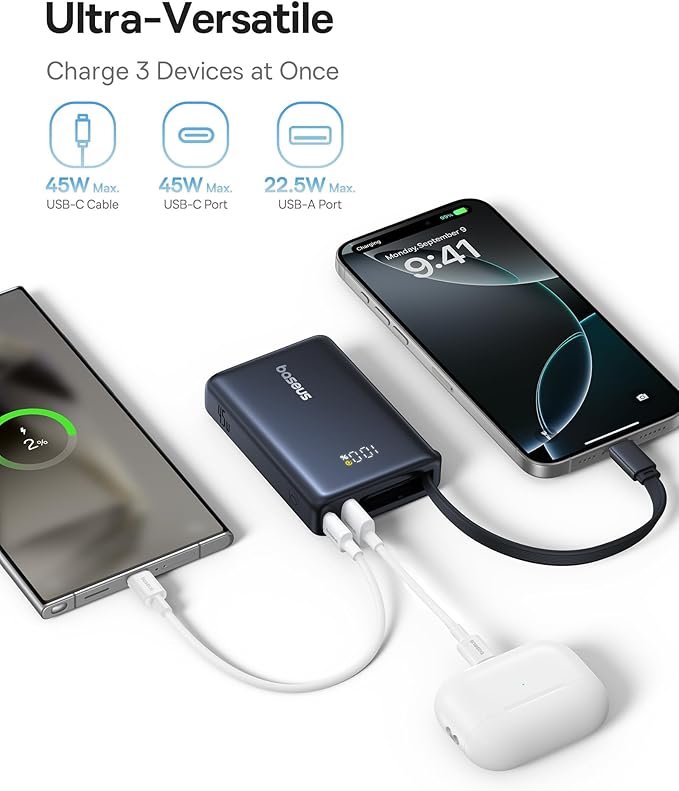 Baseus Power Bank & 45W USB C Charger Block 2 Pack