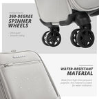 Verage Underseat Carry On Luggage with Wheels & USB Port,14 inch Cloud Gray Wheeled Spinner Carry-on Luggages Bags for Airlines, Lightweight Overnight Suitcase for Men Women