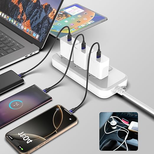 1ft Short USB C Cable for iPhone 15, 10 Pack Bulk USB A to USB C Charger Cord 12 inch, Multipack Type C Cable for Charging Station Compatible with Samsung Galaxy S24 S23 S20 S10 S9 Note 20 10 9