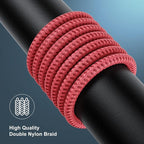 Essri for iPhone Charger Cord 6FT 2Pack, USB to Lightning Cable 6 Feet, Nylon Braided Long Charging Cable 6 Foot Compatible with iPhone 14/13/12/11/X/XS/XR/14/Pad Mini Air - Red