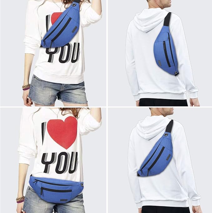 MAXTOP Large Crossbody Fanny Pack with 4-Zipper Pockets,Gifts for Enjoy Sports Festival Workout Traveling Running Casual Hands-Free Wallets Waist Pack Phone Bag Carrying All Phones