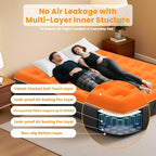 Queen Air Mattress with Built-in USB Rechargeable Pump, 10’’ Blow up Mattress for Adults, 600 LBS Portable Air Bed,Camping Inflatable Mattress for Guest, Camping, Home & Travel, Carry Bag Included