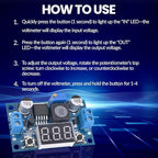 LM2596 Adjustable DC-DC Step-Down Buck Converter Module with LED Voltmeter Display, Voltage Regulator 4.0-40V Input to 1.25-37V Output Power Supply Module (Pack of 10)