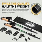 100% Carbon Fiber Trekking Poles by USA Brand - Ultra Strong Lightweight Collapsible Hiking Poles with Cork and EVA Foam Grips & Quick Adjustable Flip Locks