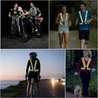 Reflective Running Gear Reflective Vest & Reflective Armband & Reflective Belt 3 Pcs Set, High Visibility Reflective Gear Night Cycling Walking Safety Vest Straps for Men Women Kids
