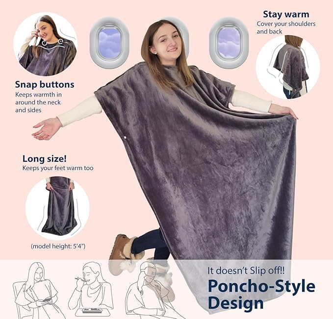 SMART TRAVEL Travel Products Cozy Warm Compact Travel Blanket Travel Blanket Airplane Compact with Bag Travel Essentials for Airplane Long Flight Essential for Woman,Men,Kids