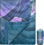 zzlamb Camping Blanket, Outdoor Lightweight Travel Blanket Puffy Portable Down Alternative, Windproof Warm Cloak with Snaps, Cozy Quilt Backpacking Picnic RV Plane Car Hammock Beach Climbing