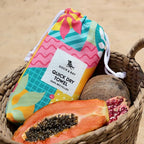 Dock & Bay Beach Towel - Quick Dry, Sand Free - Compact, Lightweight - 100% Recycled - Includes Bag - Good Times & Tan Lines - Large (160x90cm, 63x35)