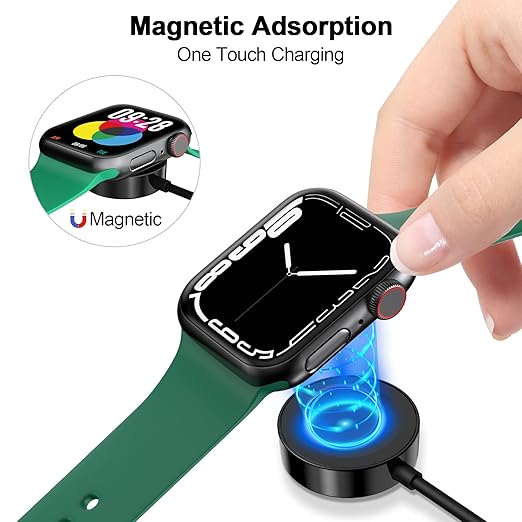 𝟐𝟎𝟐𝟔 𝐔𝐩𝐠𝐫𝐚𝐝𝐞𝐝 for Apple Watch Charger Magnetic Fast Charging Cable [Portable] Magnetic Wireless Charging Compatible with iWatch Series Ultra/10/9/8/7/6/SE/SE2/5/4/3-[1.6FT] Black