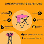 Opliy Camping Stool Upgrade Foot Stool for Camping Fishing Hiking Gardening and Beach, Camping Seat with Carry Bag (Rose Red)