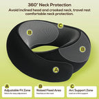 Travel Pillow uses Memory Foam to Support Neck Comfort, car Travel, Compact,Airplane Sleep Pillow Black