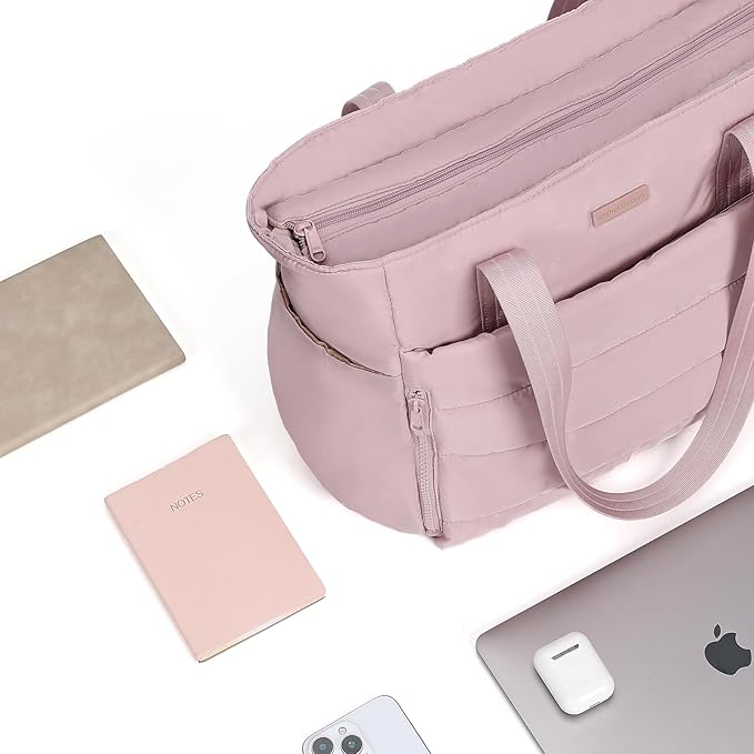 NISHEL Travel Puffy Tote Bag For Women, Ultra-Lightweight Large Tote Purse For Office Day And a Short Weekend Getaway