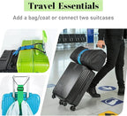 Multi Use Strong Adjustable Luggage Connector Straps for Suitcases,2 Pack Flexible Luggage Accessories Elastic Fastening Bag Strap (Blue and Green)