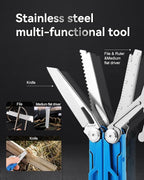 MINI Multitool Pliers,14-In-1 Survival Gear For Outdoor,Home,And Auto RepairBirthday Christmas Gifts For Men Boyfriend Dad Husband(Blue)