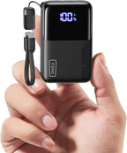 INIU Pocket Size Portable Charger, Ultra Small 10000mAh 45W PD Power Bank, USB C in&Out Fast Charging Battery Pack, Travel Essentials Powerbank for iPhone 17 16 15 14 Pro Air, iPad, Samsung S24 etc