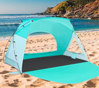 Beach Tent, Portable Sun Shelter for 2/3/4/6-8 Person with UPF 50+ UV Protection, Easy Setup Waterproof Beach Shade Canopy Cabana for Family Outdoor and Picnics, Fishing with Carrying Bag