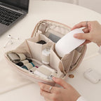 RIGHT AWAY Tech Pouch Electronics Organizer Travel Case, Cord Organizer Bag Cable Accessories Carry Storage for Essentials,Charger, Phone, Earphone,Flash Drive,Pink