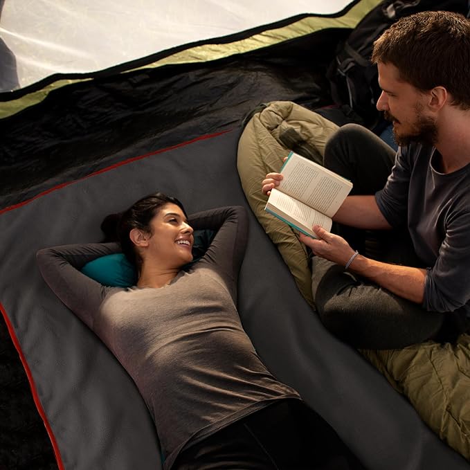 REDCAMP Large Waterproof Stadium Blanket with Hood for Cold Weather, Soft Warm Fleece Camping Blanket Windproof for Outdoor Sports, Dark Blue/Grey