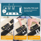 Hoteel 5 Piece Luggage Set (4-YEAR WARRANTY) ABS+PC Hardshell Carry on Suitcase with Spinner Wheels & TSA Lock for Men and Women, Rolling Suit Case for Plane, Travel, Business, Beige (20/24/28/DB/TB)