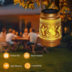 Hummingbird Solar Lantern Outdoor Waterproof, Mothers Day Gifts Hanging Garden Lights with Metal Design - Patio Decor, Christmas Gifts for Women Mom Grandma