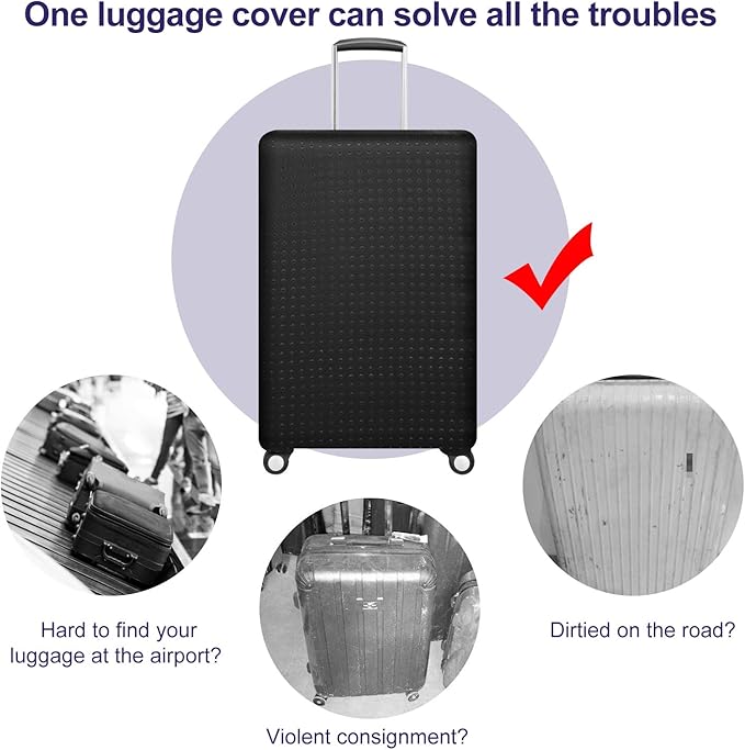 Travel Suitcase Protective Cover 26"-28" Suitcase Protective Cover & High Elastic Spandex Size L