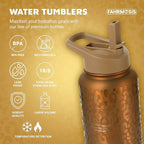 40 Oz Water Bottle with Straw Stainless Steel Sports Water Bottle with 3 Lids (Straw, Chug and Flip Lid) Insulated Leak Proof Metal Jug for Men & Women - Gold Leopard