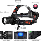 Rechargeable Headlamp 2Pack, 99000 Lumens Super Bright LED Head Lamp with 3 Modes, 90° Adjustable Head Lights for Forehead, 45H Long Runtime & IPX6 Waterproof HeadLamps for Camping Hunting Hiking