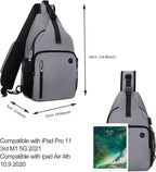 MOSISO Sling Backpack Bag, Crossbody Shoulder Bag Travel Hiking Daypack Chest Bag with Front Square Pocket&USB Charging Port