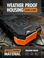 ToughTested 24,000 mAh Fast Charging Solar Power Bank, Portable Solar Charger External Battery Bank | LED Flashlight, IP67 Waterproof, Dustproof, Shockproof for Camping, Travel & Emergency Use