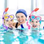 Kids Snorkel Set Dry Top Snorkeling Gear for Kids Youth Boys Girls Junior Age 5-15,Tempered Glass Swimming Diving Mask and Snorkel Set 180 Degree Panoramic View