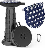 ALEVMOOM Upgraded Portable Retractable Folding Stool,Camping Telescoping Stools with Swivel Cushion,Collapsible Stool for Adults,Hold Up to 440Ib for Garden Travel with Carry Bag&Carabiner