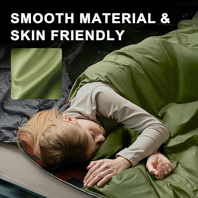Ultralight Warm Weather Sleeping Bag - Portable, Waterproof, Compact Lightweight, Comfort with Compression Sack - Great for Outdoor Camping, Backpacking & Hiking
