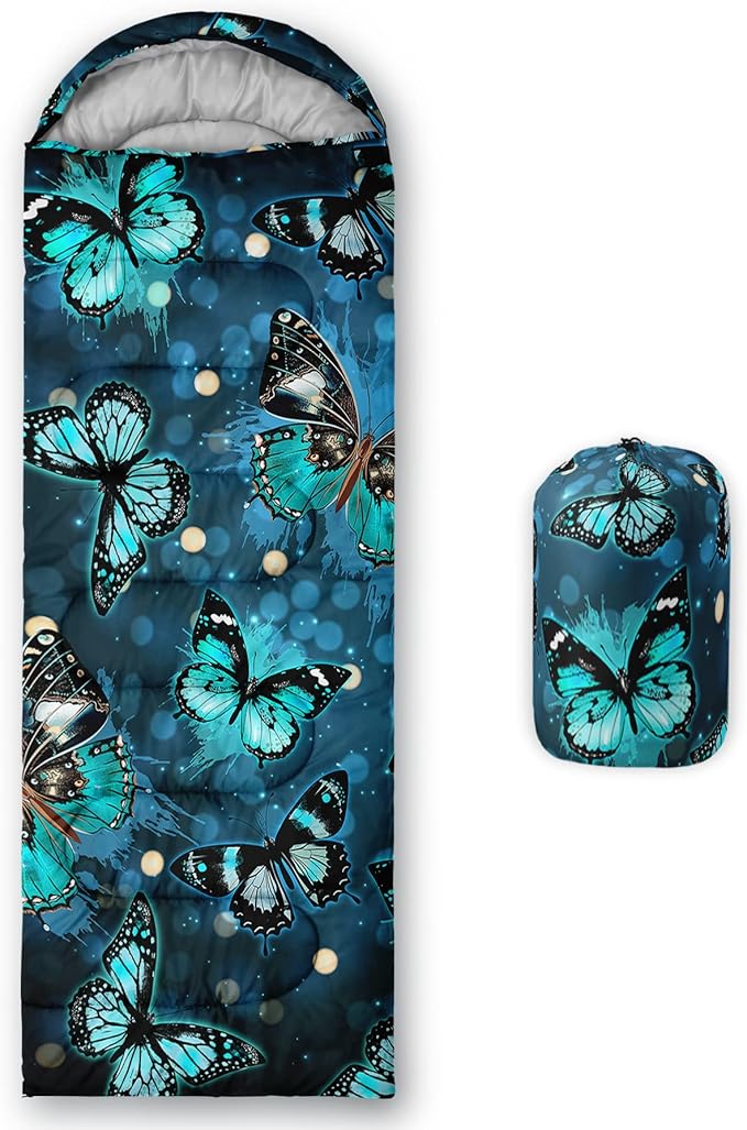 QOOMO Animals Camping Sleeping Bags,3 Season Warm & Cool Weather,Lightweight,Waterproof Sleeping Bags for Adults & Kids,Traveling,and Outdoors,Camping Gear Equipment