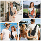 VADOO Sling Bag, Crossbody Bag with Zipper Lock, RFID Blocking & Water Resistant for Men and Women