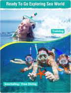 Snorkel Set Adults Snorkeling Gear Anti-Fog Panoramic View Swim Mask Dry Top Snorkel Kit with Carry Bag for Snorkeling Scuba Diving Swimming Travel