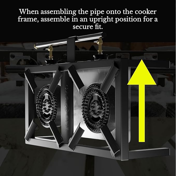 GasOne High Pressure Double Propane Burner - Outdoor Cooking with Heat Shield and Guard – Propane Burner Head for Camping, Tailgating, Seafood Boil, Home Brewing - Patent Pending