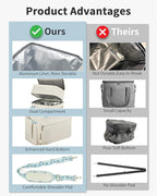 Double Deck Lunch Box for Women, Expandable Insulated Large Lunch Bag Women Leakproof Lightweight Lunch Cooler Bag Durable Lunchbox for Work Outdoor Travel, Beige