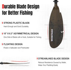 Angler Kayak Paddles Aluminum Paddle with Plastic Blades and Paddle Leash, Floating Adjustable Fishing Kayak Oars, 3 Piece, 230-250cm/90-98 inch