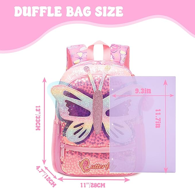 Kids Carry On Luggage with Wheels Softside Kids Suitcase for Girls Airline Approved & Girls Multi-function Carry Bag 4pcs Set