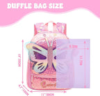 Kids Carry On Luggage with Wheels Softside Kids Suitcase for Girls Airline Approved & Girls Multi-function Carry Bag 4pcs Set