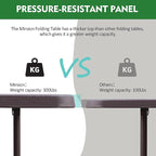 Foldable Table, Plastic 6FT Folding Table, Indoor Outdoor Portable Utility Table with Handle for Party, Camping and Picnic, Brown