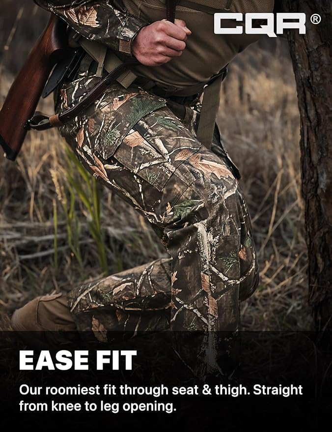 CQR Men's Tactical Pants, Water Resistant Ripstop Cargo Pants, Lightweight EDC Work Hiking Pants, Outdoor Apparel