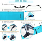 Foldable High/Low 2 Modes Camping Cot, with Extend Legs, Storage Bag, Ultralight & Durable Backpacking Travel Tent Cot, Max Loading Capacity 264lbs, Easy to use for Woman & Man