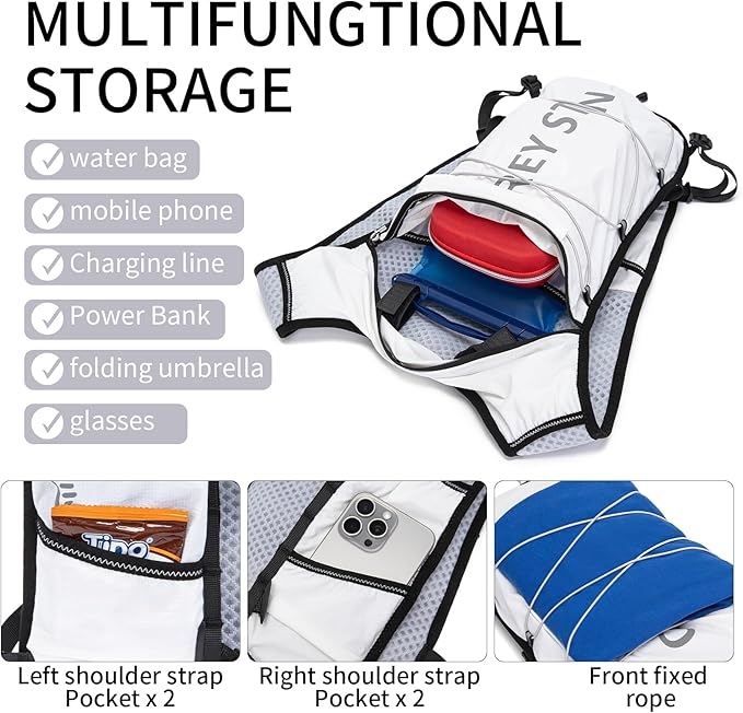 Carey STEN Hydrated Backpack, Running Vest, paired with a 1.5L Water Bag Hiking Backpack, Suitable for Running, Hiking, Marathon, and Both Men and Women