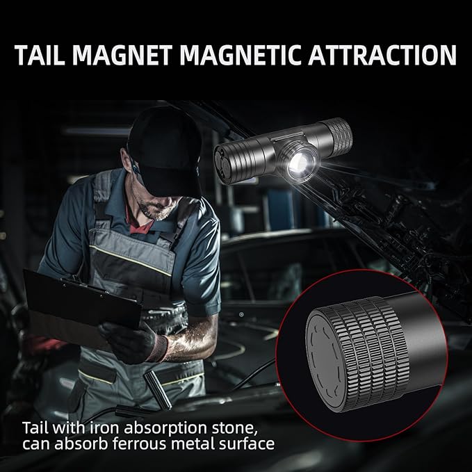 Headlamp Rechargeable, Super Bright Zoomable Headlamps, IPX6 Waterproof, 6 Modes Head lamp LED Rechargeable, Long Running Time Headlight, Hiking, Camping, Outdoors, Work, Family Safety (T11B)