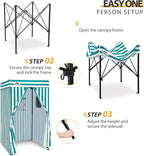 EAGLE PEAK Flex Compact 4x4 Pop-up Canopy Changing Room, Portable Privacy Dressing Room for Indoor Fashion Photoshoots, Camping, or Pool, White/Light Blue
