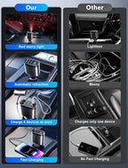 Retractable Car Charger with Starlight, 66W Starlight in Car roof 4 in 1 Retractable Car Phone Charger Adapter, Fast Charging USB C Cable, Compatible with iPhone 17/16/15/14/13/12