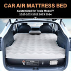Coverado Car Air Mattress for Tesla Model Y, Self Inflating Car Sleeping Pad with Wireless Air Pump, 7" Thickened Tesla Model Y Mattress, Comfort Flocking Camping Bed, Model Y Accessories 2025-2021